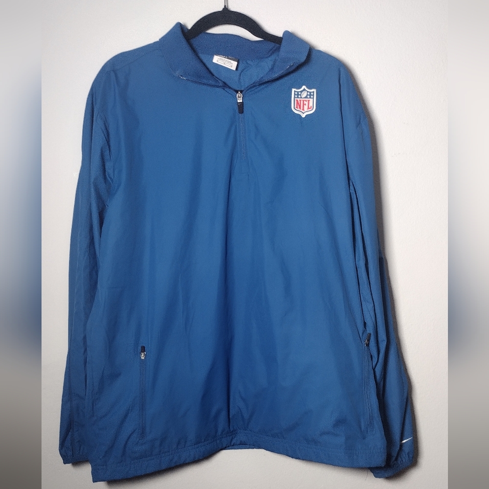 Nike Blue NFL Logo Windbreaker 1/4 Zip Jacket Size Medium